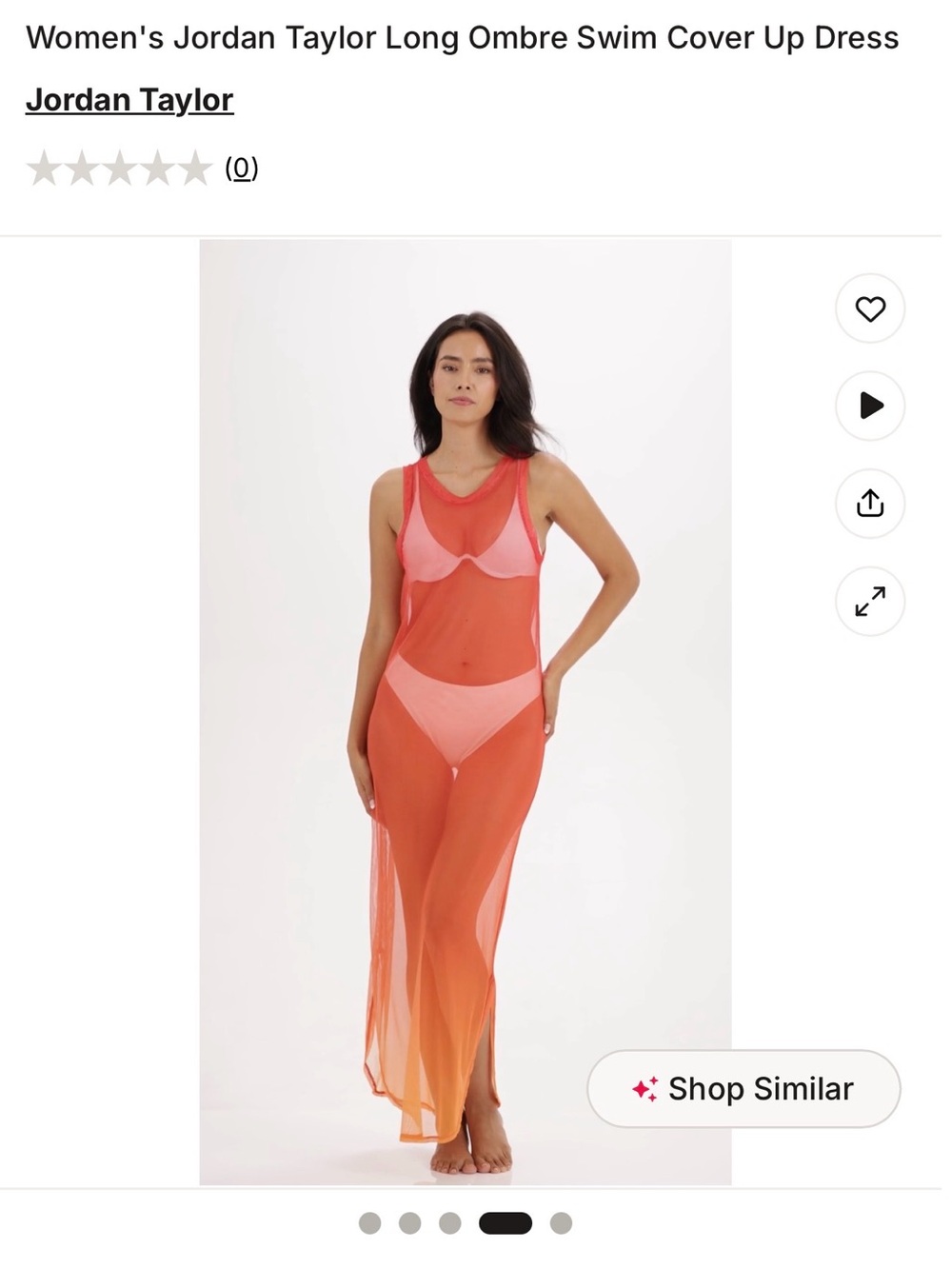 Jordan Taylor Long Ombre Mesh Swim Cover-Up — Coral to Peach